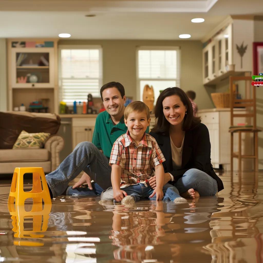 Family enjoying a dry, finished basement after professional waterproofing